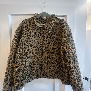 Madewell Leopard Print Fleece Jacket